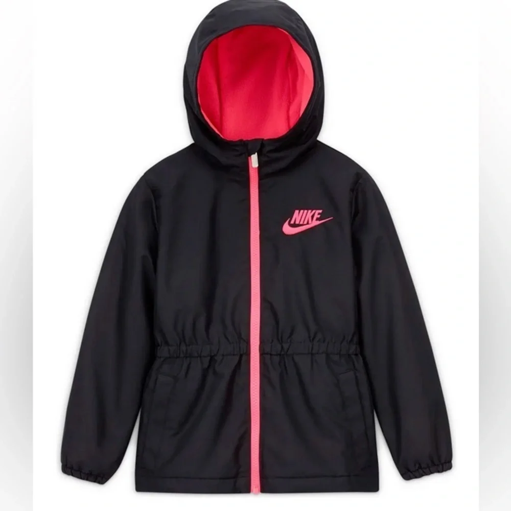 Nike Kids Black Raincoat with Pink highlights size 2-3 years | 3t
